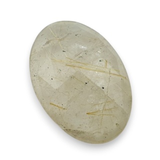 Kwarc z rutylem kaboszon fasetowany 24x17 mm nr 83