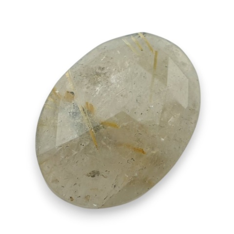 Kwarc z rutylem kaboszon fasetowany 24x18 mm nr 43 Kwarc z rutylem kaboszon fasetowany 24x18 mm nr 43