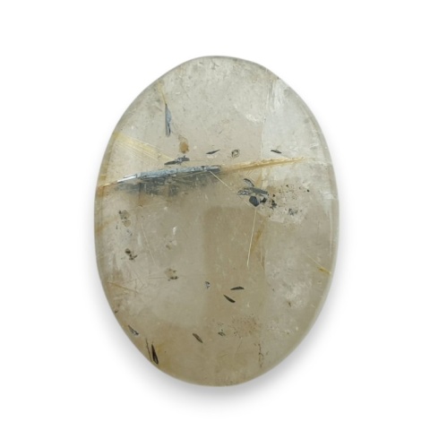 Kwarc z rutylem kaboszon fasetowany 24x18 mm nr 43 Kwarc z rutylem kaboszon fasetowany 24x18 mm nr 43