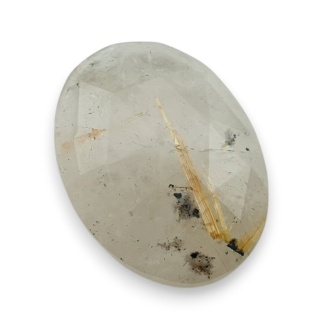Kwarc z rutylem kaboszon fasetowany 24x18 mm nr 69