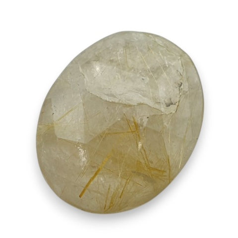 Kwarc z rutylem kaboszon fasetowany 24x19 mm nr 63 Kwarc z rutylem kaboszon fasetowany 24x19 mm nr 63