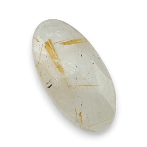 Kwarc z rutylem kaboszon fasetowany 25x13 mm nr 48 Kwarc z rutylem kaboszon fasetowany 25x13 mm nr 48