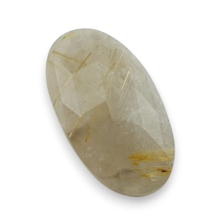 Kwarc z rutylem kaboszon fasetowany 25x14 mm nr 14