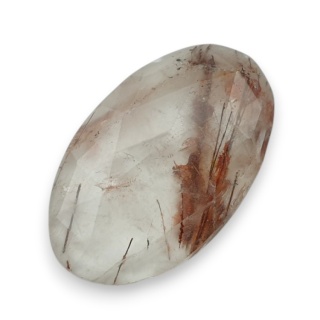 Kwarc z rutylem kaboszon fasetowany 25x15 mm nr 143