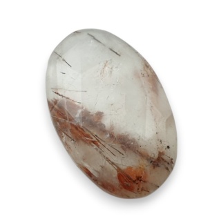Kwarc z rutylem kaboszon fasetowany 25x15 mm nr 143