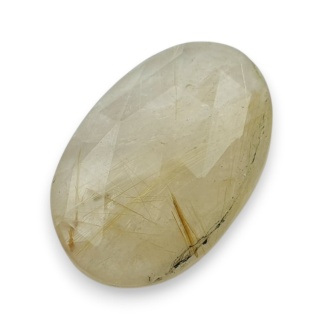 Kwarc z rutylem kaboszon fasetowany 25x16 mm nr 67