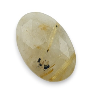 Kwarc z rutylem kaboszon fasetowany 25x17 mm nr 20