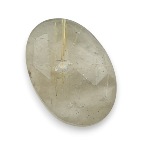 Kwarc z rutylem kaboszon fasetowany 25x17 mm nr 61 Kwarc z rutylem kaboszon fasetowany 25x17 mm nr 61
