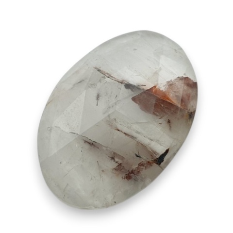 Kwarc z rutylem kaboszon fasetowany 25x18 mm nr 145 Kwarc z rutylem kaboszon fasetowany 25x18 mm nr 145
