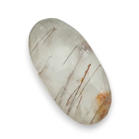 Kwarc z rutylem kaboszon fasetowany 26x13 mm nr 132 Kwarc z rutylem kaboszon fasetowany 26x13 mm nr 132