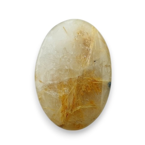 Kwarc z rutylem kaboszon fasetowany 26x18 mm nr 37 Kwarc z rutylem kaboszon fasetowany 26x18 mm nr 37