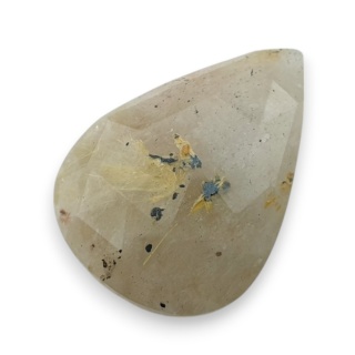 Kwarc z rutylem kaboszon fasetowany 26x18 mm nr 76