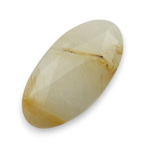 Kwarc z rutylem kaboszon fasetowany 27x14 mm nr 35 Kwarc z rutylem kaboszon fasetowany 27x14 mm nr 35
