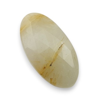 Kwarc z rutylem kaboszon fasetowany 27x14 mm nr 35