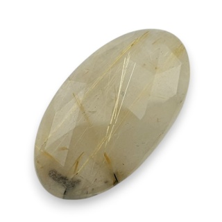 Kwarc z rutylem kaboszon fasetowany 27x15 mm nr 84