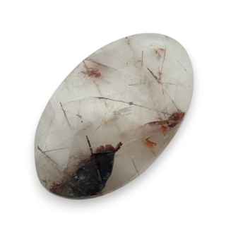 Kwarc z rutylem kaboszon fasetowany 27x17 mm nr 147