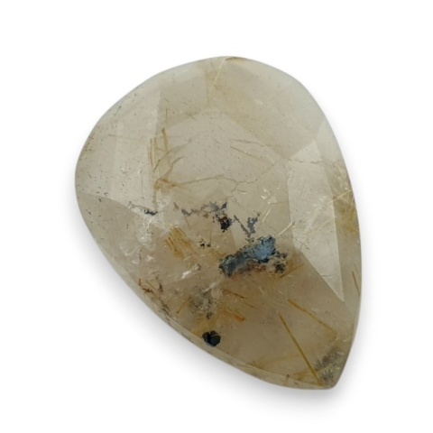 Kwarc z rutylem kaboszon fasetowany 27x20 mm nr 56 Kwarc z rutylem kaboszon fasetowany 27x20 mm nr 56