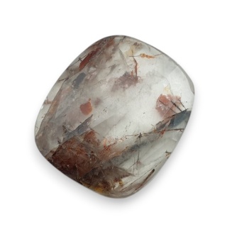 Kwarc z rutylem kaboszon fasetowany 27x23 mm nr 121