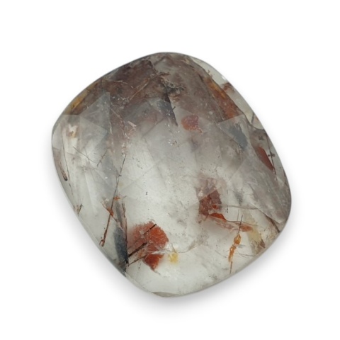 Kwarc z rutylem kaboszon fasetowany 27x23 mm nr 121 Kwarc z rutylem kaboszon fasetowany 27x23 mm nr 121