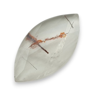 Kwarc z rutylem kaboszon fasetowany 28x14 mm nr 135
