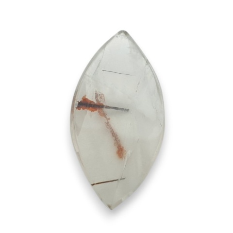 Kwarc z rutylem kaboszon fasetowany 28x14 mm nr 135 Kwarc z rutylem kaboszon fasetowany 28x14 mm nr 135