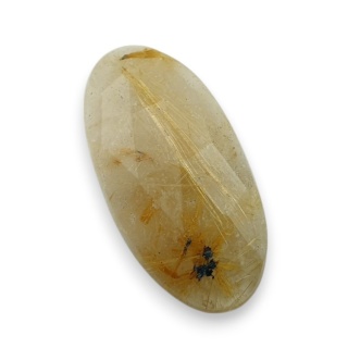 Kwarc z rutylem kaboszon fasetowany 28x14 mm nr 24