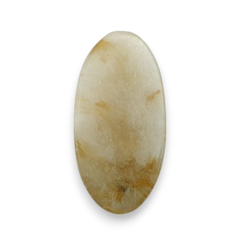 Kwarc z rutylem kaboszon fasetowany 28x14 mm nr 24 Kwarc z rutylem kaboszon fasetowany 28x14 mm nr 24