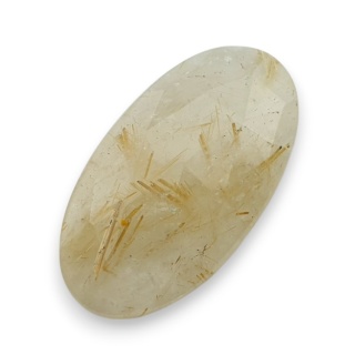 Kwarc z rutylem kaboszon fasetowany 28x15 mm nr 87