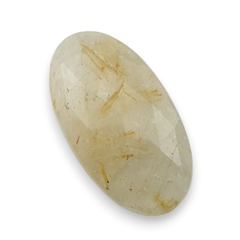 Kwarc z rutylem kaboszon fasetowany 28x15 mm nr 87 Kwarc z rutylem kaboszon fasetowany 28x15 mm nr 87