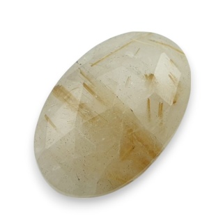 Kwarc z rutylem kaboszon fasetowany 28x18 mm nr 33