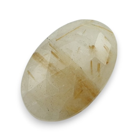 Kwarc z rutylem kaboszon fasetowany 28x18 mm nr 33 Kwarc z rutylem kaboszon fasetowany 28x18 mm nr 33