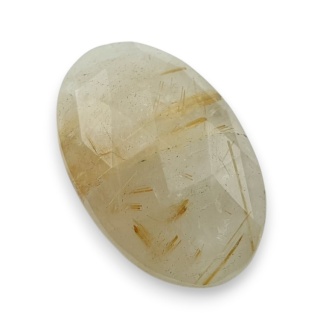 Kwarc z rutylem kaboszon fasetowany 28x18 mm nr 33