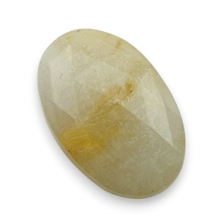 Kwarc z rutylem kaboszon fasetowany 28x18 mm nr 52