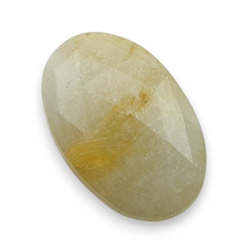 Kwarc z rutylem kaboszon fasetowany 28x18 mm nr 52 Kwarc z rutylem kaboszon fasetowany 28x18 mm nr 52