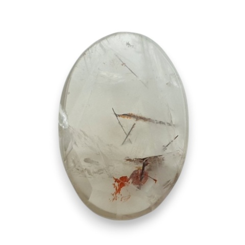 Kwarc z rutylem kaboszon fasetowany 28x19 mm nr 114 Kwarc z rutylem kaboszon fasetowany 28x19 mm nr 114