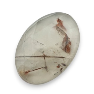 Kwarc z rutylem kaboszon fasetowany 28x19 mm nr 128