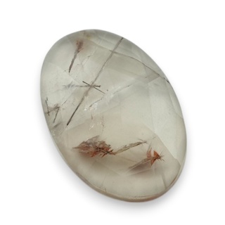 Kwarc z rutylem kaboszon fasetowany 28x19 mm nr 128