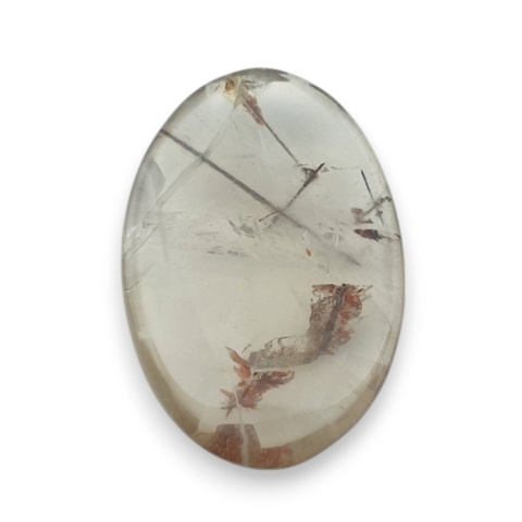 Kwarc z rutylem kaboszon fasetowany 28x19 mm nr 128 Kwarc z rutylem kaboszon fasetowany 28x19 mm nr 128