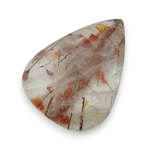 Kwarc z rutylem kaboszon fasetowany 28x22 mm nr 123 Kwarc z rutylem kaboszon fasetowany 28x22 mm nr 123