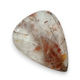 Kwarc z rutylem kaboszon fasetowany 28x22 mm nr 123