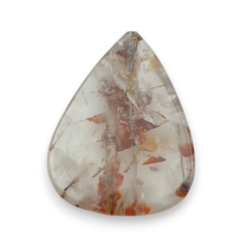 Kwarc z rutylem kaboszon fasetowany 28x22 mm nr 123 Kwarc z rutylem kaboszon fasetowany 28x22 mm nr 123