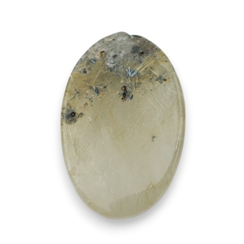 Kwarc z rutylem kaboszon fasetowany 29x19 mm nr 68 Kwarc z rutylem kaboszon fasetowany 29x19 mm nr 68