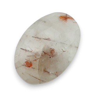 Kwarc z rutylem kaboszon fasetowany 29x20 mm nr 120