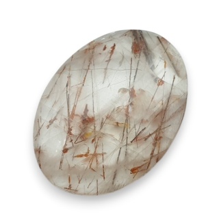Kwarc z rutylem kaboszon fasetowany 29x21 mm nr 108
