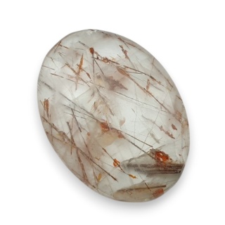 Kwarc z rutylem kaboszon fasetowany 29x21 mm nr 108