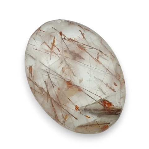 Kwarc z rutylem kaboszon fasetowany 29x21 mm nr 108