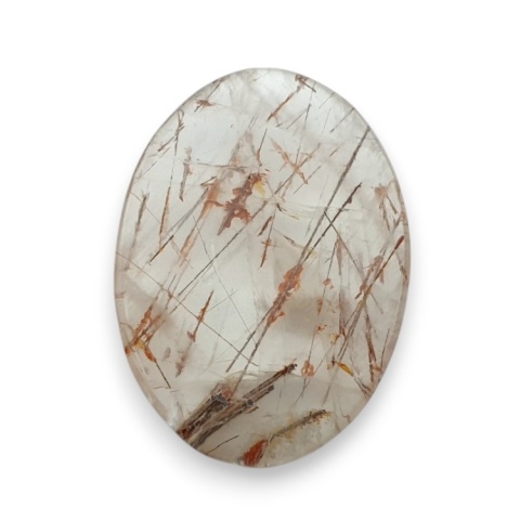 Kwarc z rutylem kaboszon fasetowany 29x21 mm nr 108