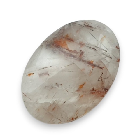 Kwarc z rutylem kaboszon fasetowany 29x21 mm nr 110 Kwarc z rutylem kaboszon fasetowany 29x21 mm nr 110
