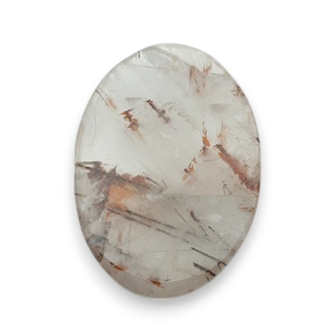 Kwarc z rutylem kaboszon fasetowany 29x21 mm nr 110 Kwarc z rutylem kaboszon fasetowany 29x21 mm nr 110