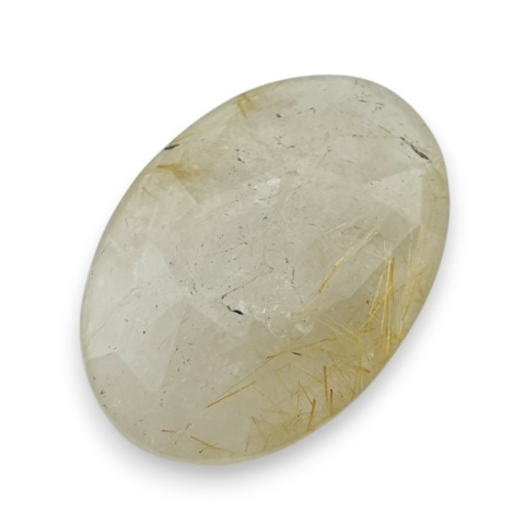 Kwarc z rutylem kaboszon fasetowany 29x21 mm nr 54 Kwarc z rutylem kaboszon fasetowany 29x21 mm nr 54